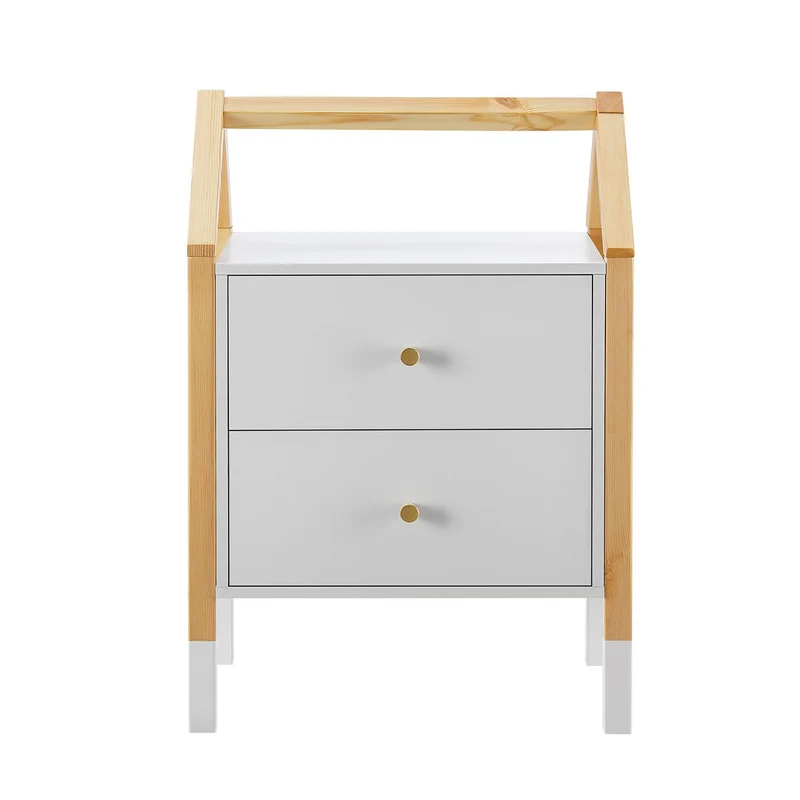 Table de chevet enfant Enny – 2 tiroirs, design maison
