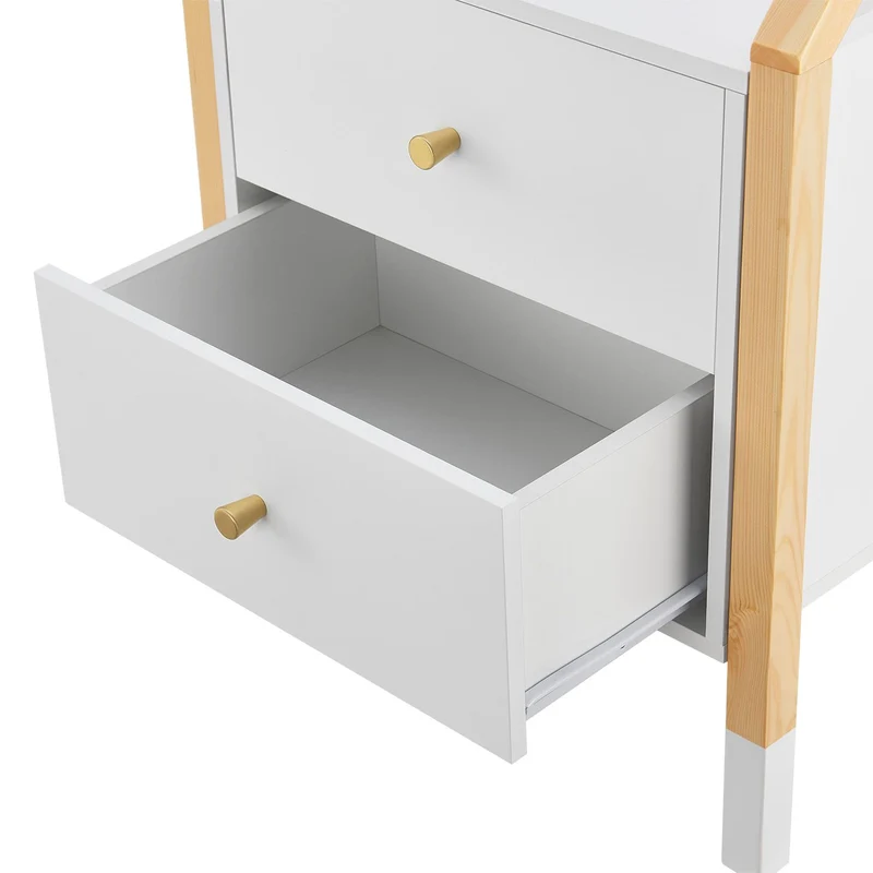 Table de chevet enfant Enny – 2 tiroirs, design maison