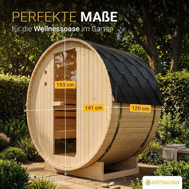 Sauna tonneau Spitzbergen – poêle de sauna – 3 tailles