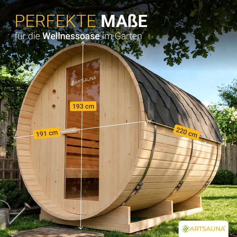 Sauna tonneau Spitzbergen – poêle de sauna – 3 tailles