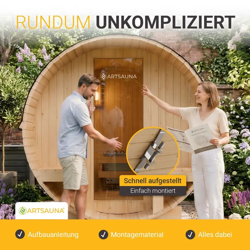 Sauna tonneau Spitzbergen – poêle de sauna – 3 tailles