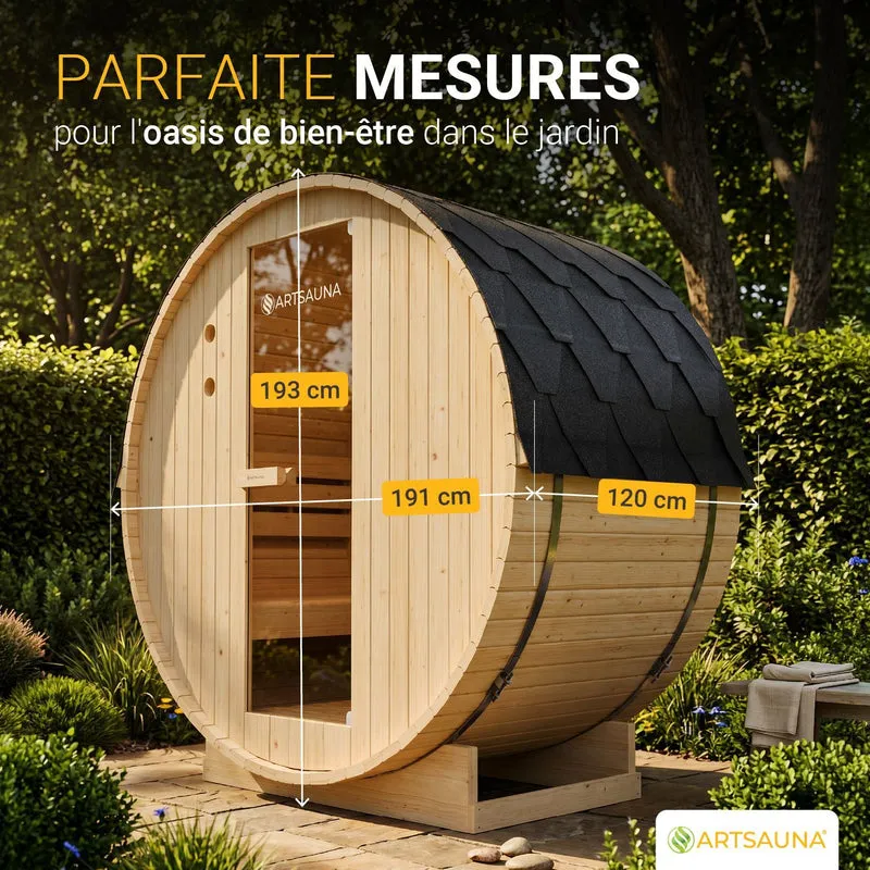 Sauna tonneau Spitzbergen – poêle de sauna – 3 tailles