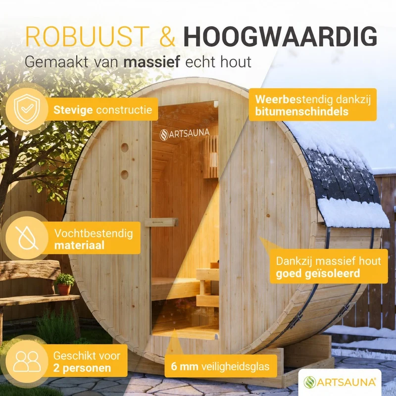 Sauna tonneau Spitzbergen – poêle de sauna – 3 tailles