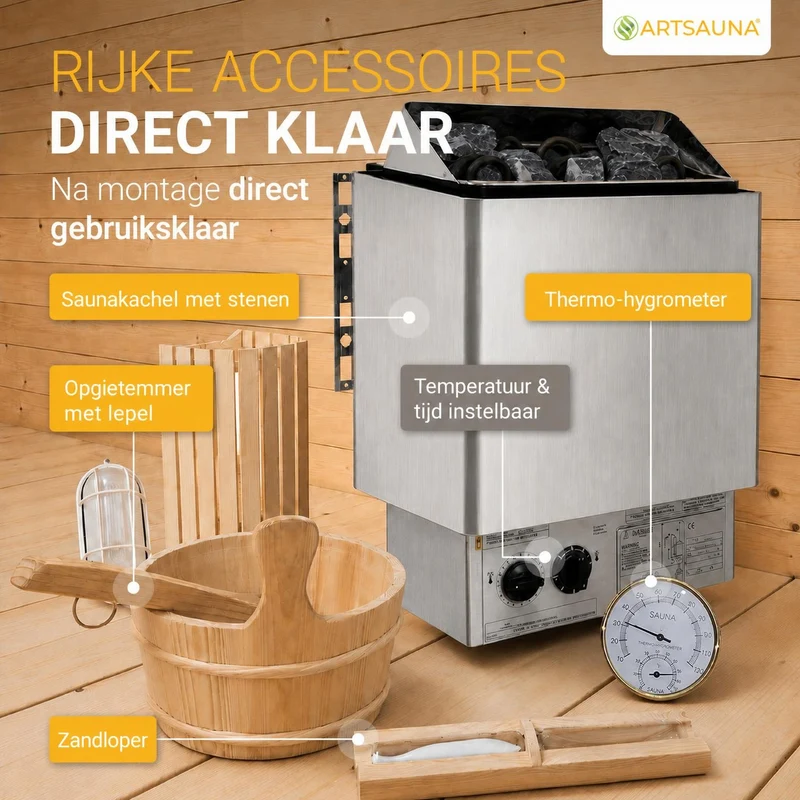 Sauna tonneau Spitzbergen – poêle de sauna – 3 tailles