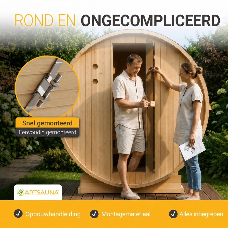 Sauna tonneau Spitzbergen – poêle de sauna – 3 tailles