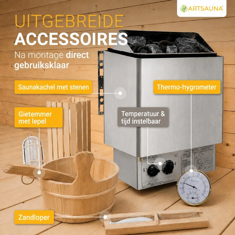 Sauna tonneau Spitzbergen – poêle de sauna – 3 tailles