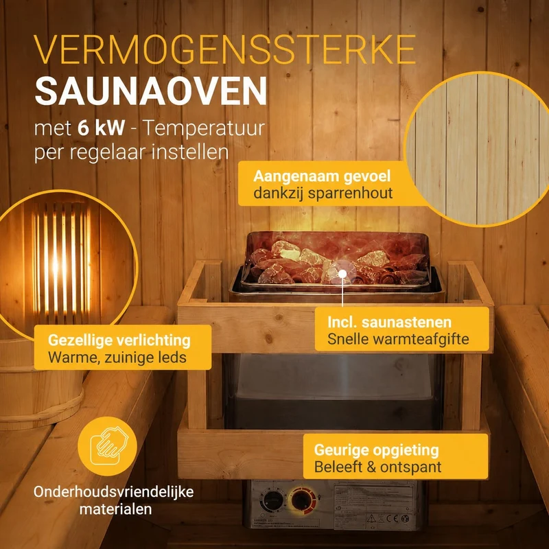 Sauna tonneau Spitzbergen – poêle de sauna – 3 tailles