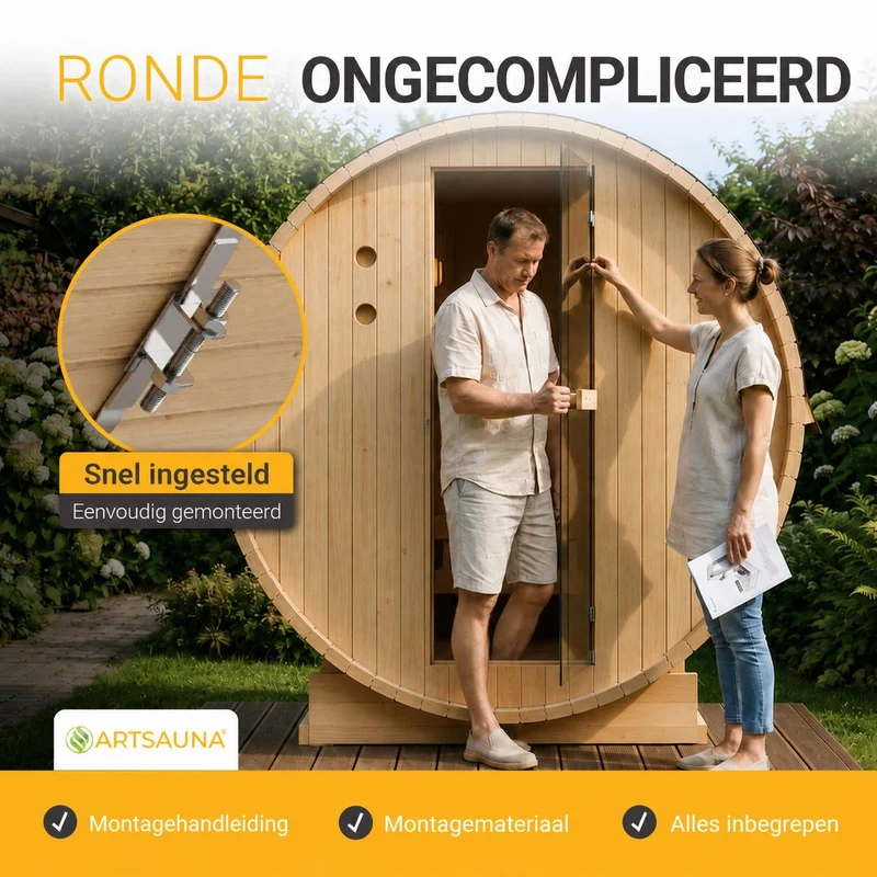 Sauna tonneau Spitzbergen – poêle de sauna – 3 tailles