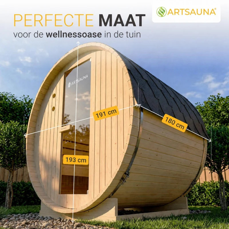Sauna tonneau Spitzbergen – poêle de sauna – 3 tailles