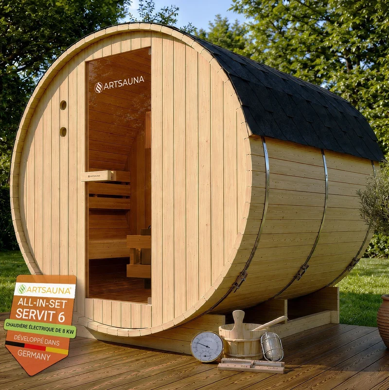 Sauna tonneau Spitzbergen – poêle de sauna – 3 tailles