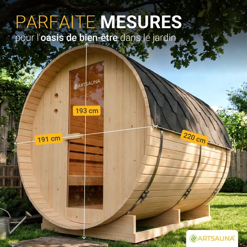 Sauna tonneau Spitzbergen – poêle de sauna – 3 tailles