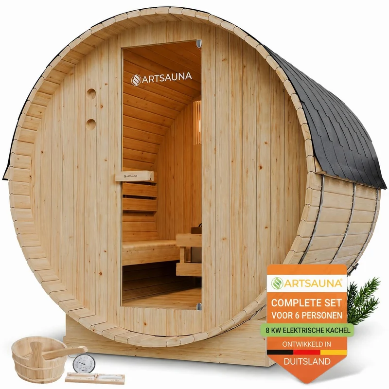 Sauna tonneau Spitzbergen – poêle de sauna – 3 tailles