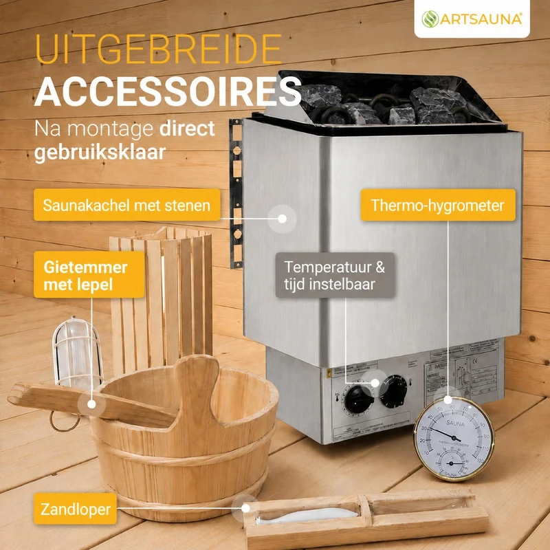 Sauna tonneau Spitzbergen – poêle de sauna – 3 tailles