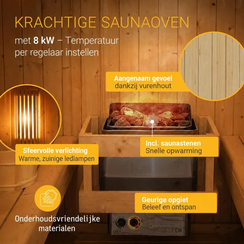Sauna tonneau Spitzbergen – poêle de sauna – 3 tailles