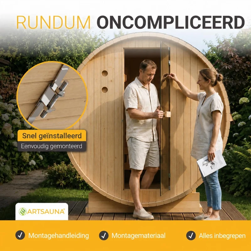 Sauna tonneau Spitzbergen – poêle de sauna – 3 tailles