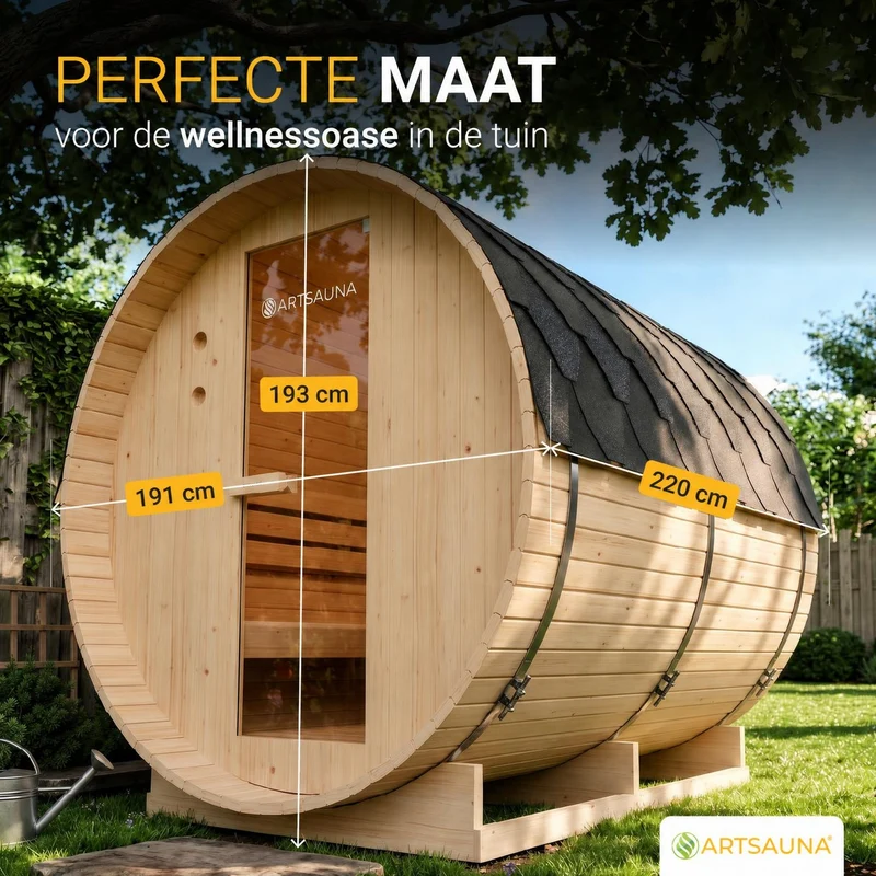 Sauna tonneau Spitzbergen – poêle de sauna – 3 tailles