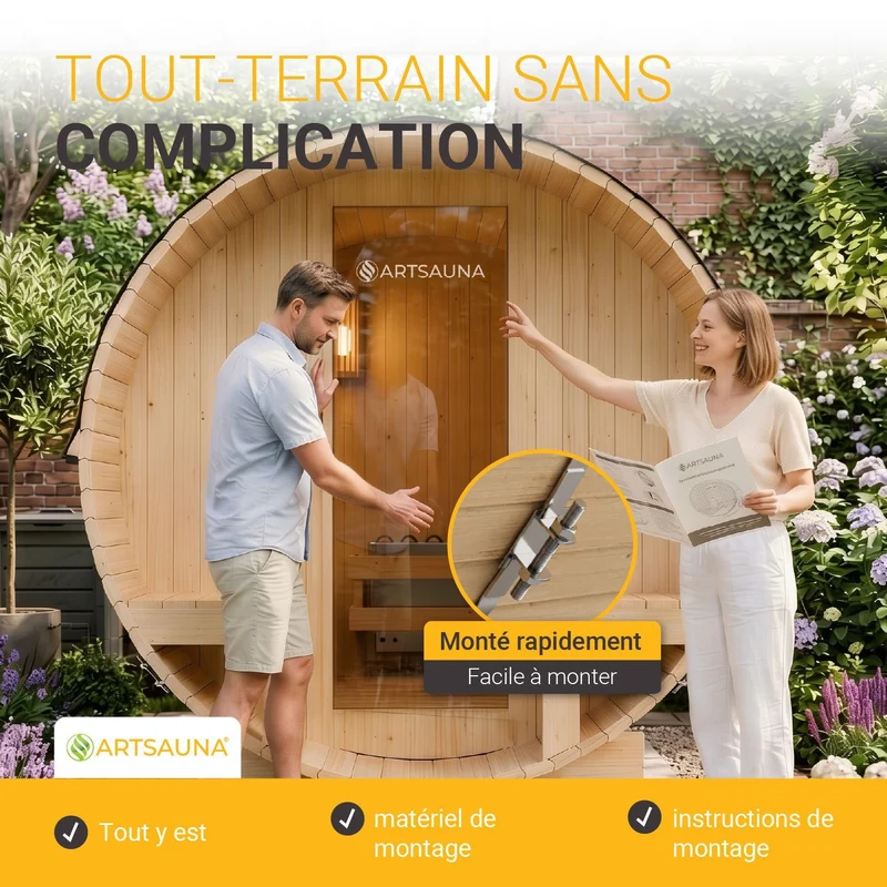 Sauna tonneau Spitzbergen – poêle de sauna – 3 tailles
