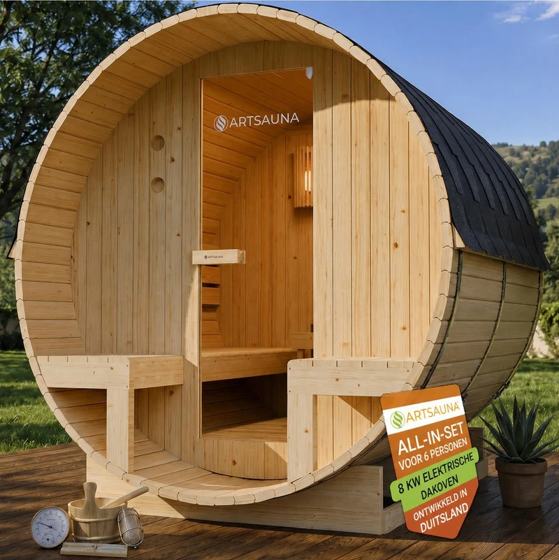 Sauna tonneau Spitzbergen – poêle de sauna – 3 tailles