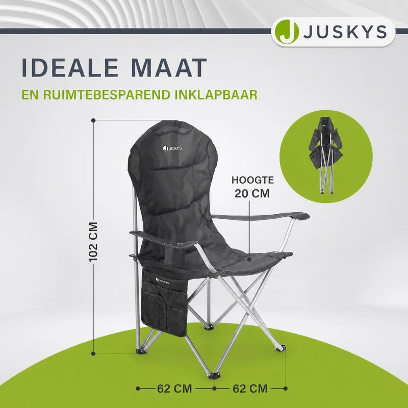 Chaise de camping pliante Lido – porte-bouteille, sac de transport – 4 coloris