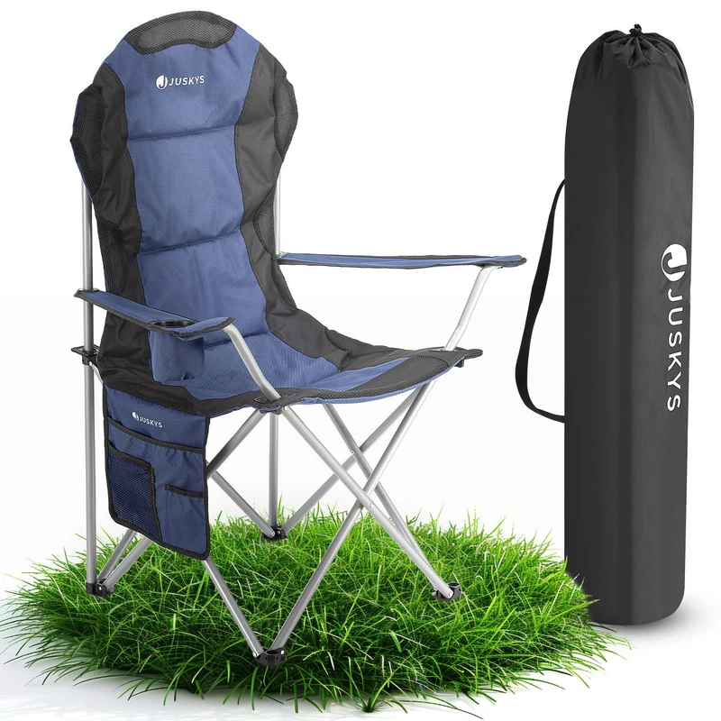 Chaise de camping pliante Lido – porte-bouteille, sac de transport – 4 coloris