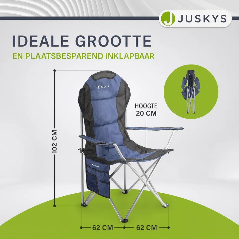Chaise de camping pliante Lido – porte-bouteille, sac de transport – 4 coloris