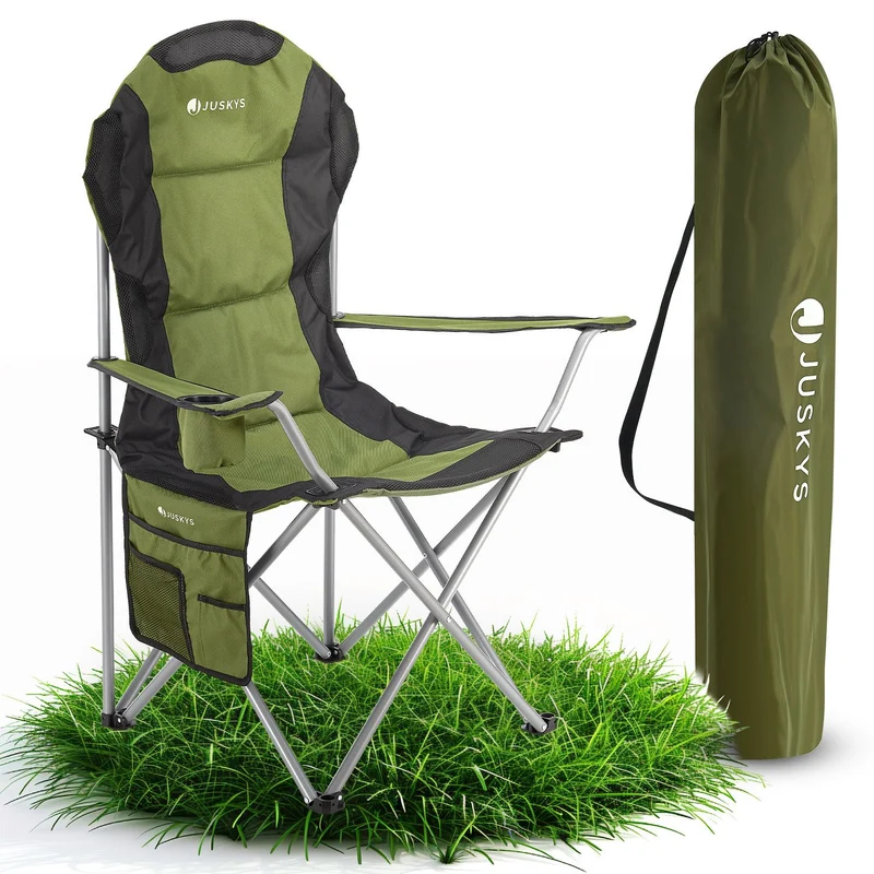 Chaise de camping pliante Lido – porte-bouteille, sac de transport – 4 coloris