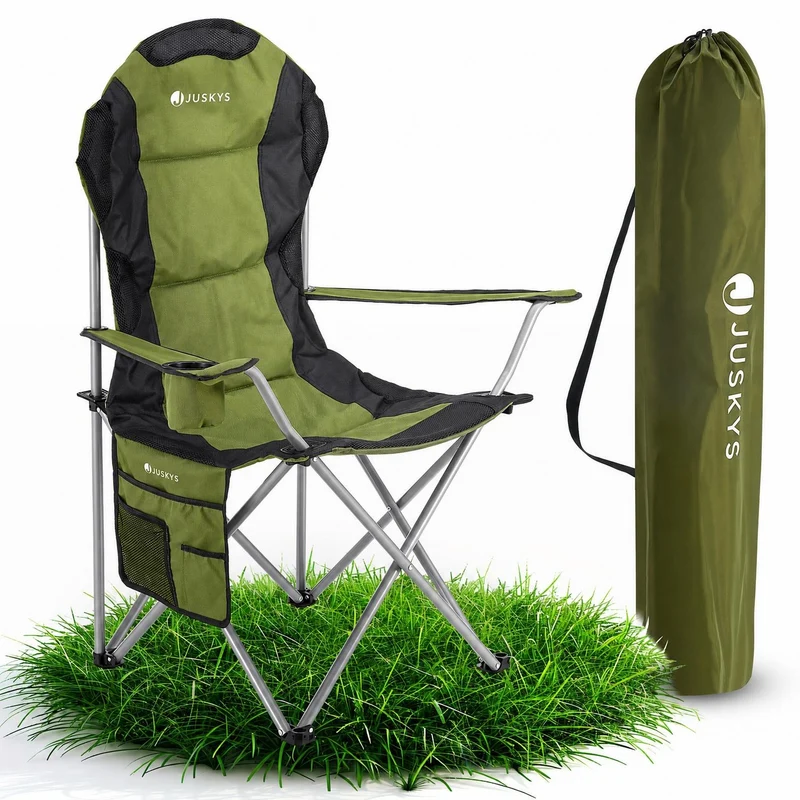 Chaise de camping pliante Lido – porte-bouteille, sac de transport – 4 coloris