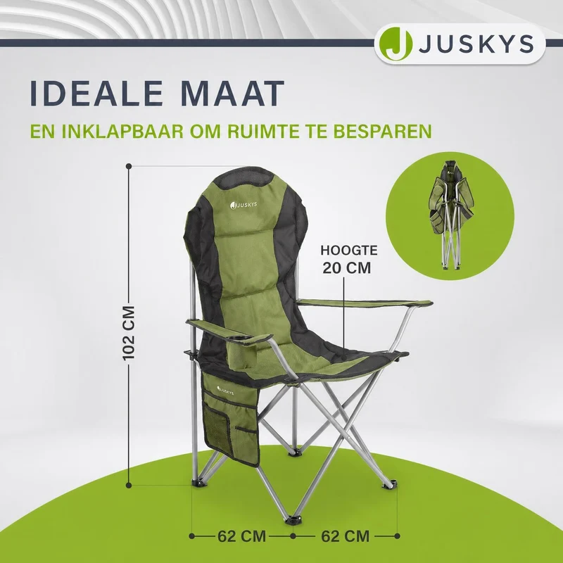 Chaise de camping pliante Lido – porte-bouteille, sac de transport – 4 coloris