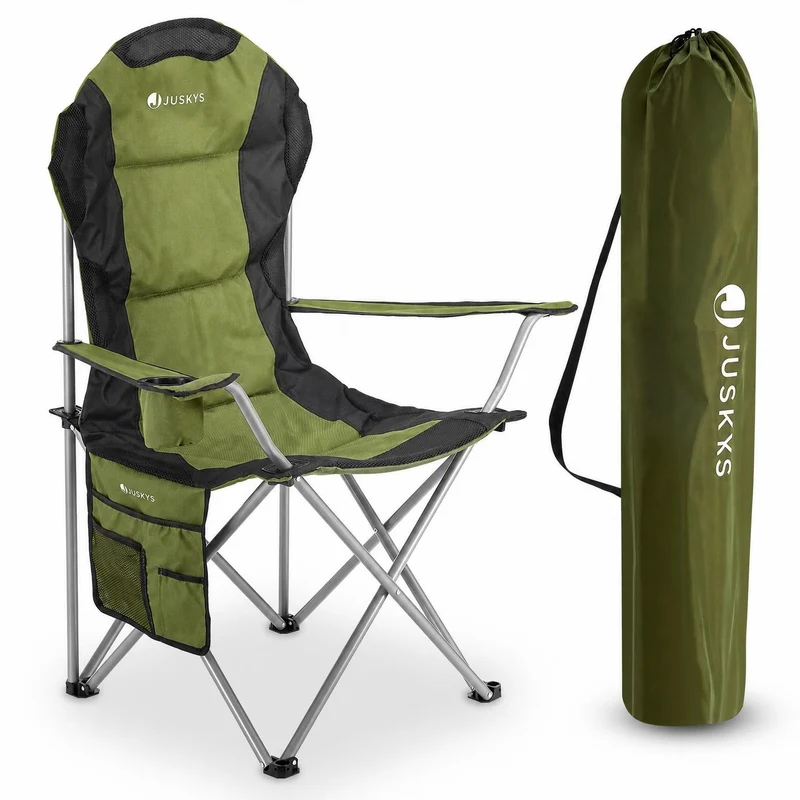 Chaise de camping pliante Lido – porte-bouteille, sac de transport – 4 coloris