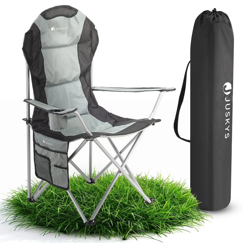 Chaise de camping pliante Lido – porte-bouteille, sac de transport – 4 coloris