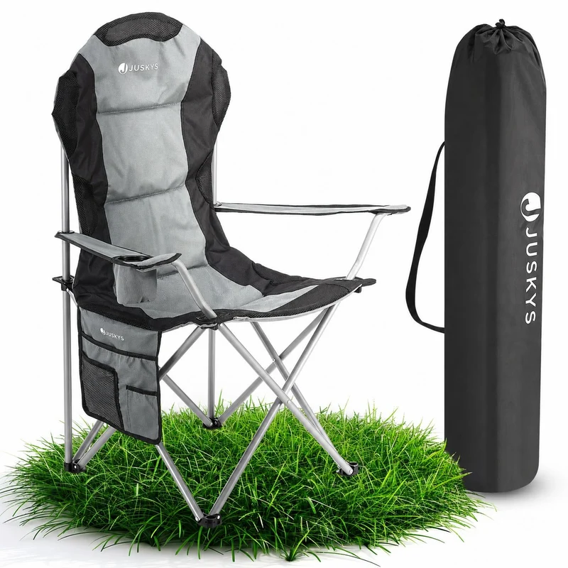 Chaise de camping pliante Lido – porte-bouteille, sac de transport – 4 coloris