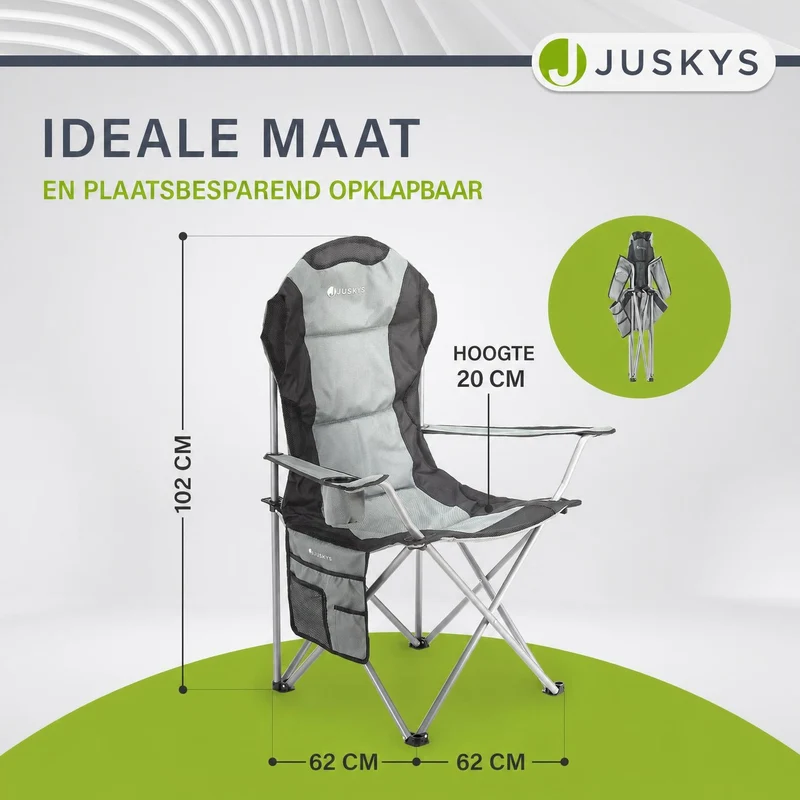 Chaise de camping pliante Lido – porte-bouteille, sac de transport – 4 coloris