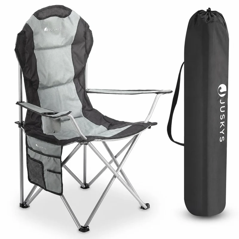 Chaise de camping pliante Lido – porte-bouteille, sac de transport – 4 coloris