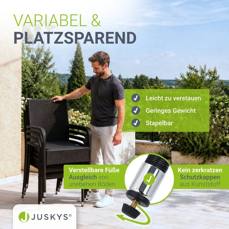 Chaises de jardin en polyrotin Yoro