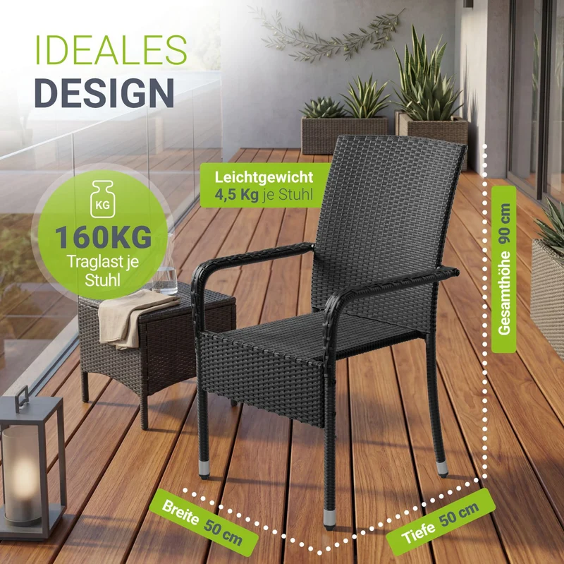 Chaises de jardin en polyrotin Yoro
