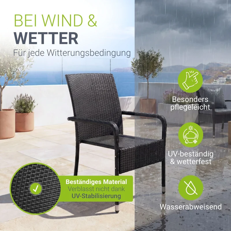 Chaises de jardin en polyrotin Yoro