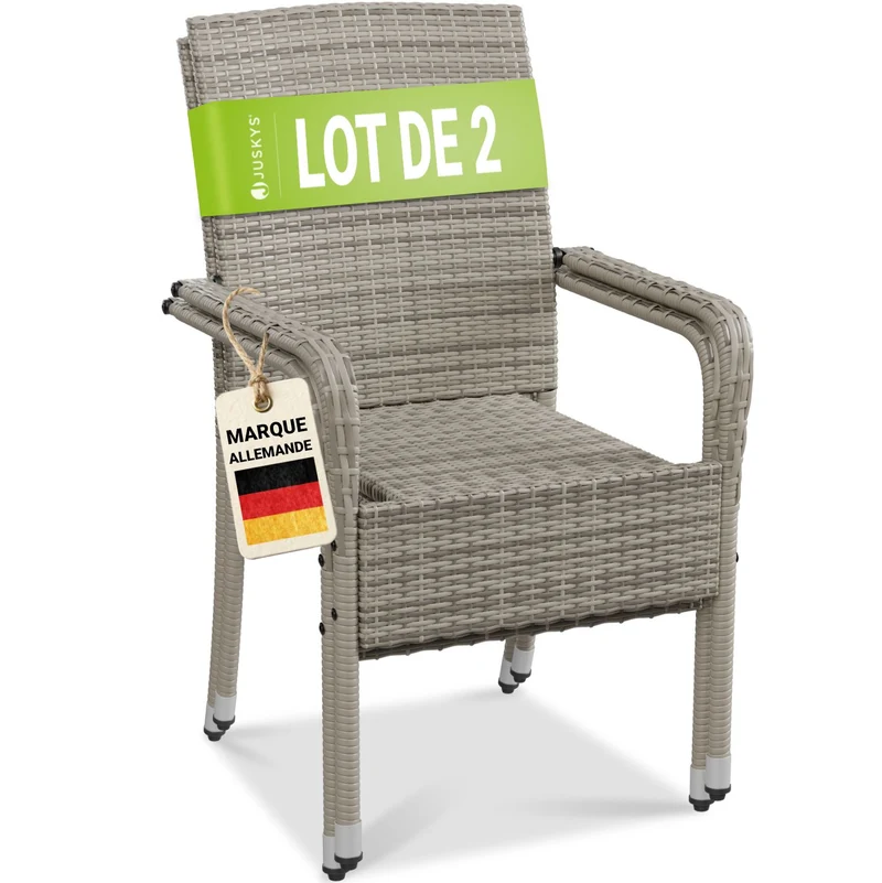 Chaises de jardin en polyrotin Yoro