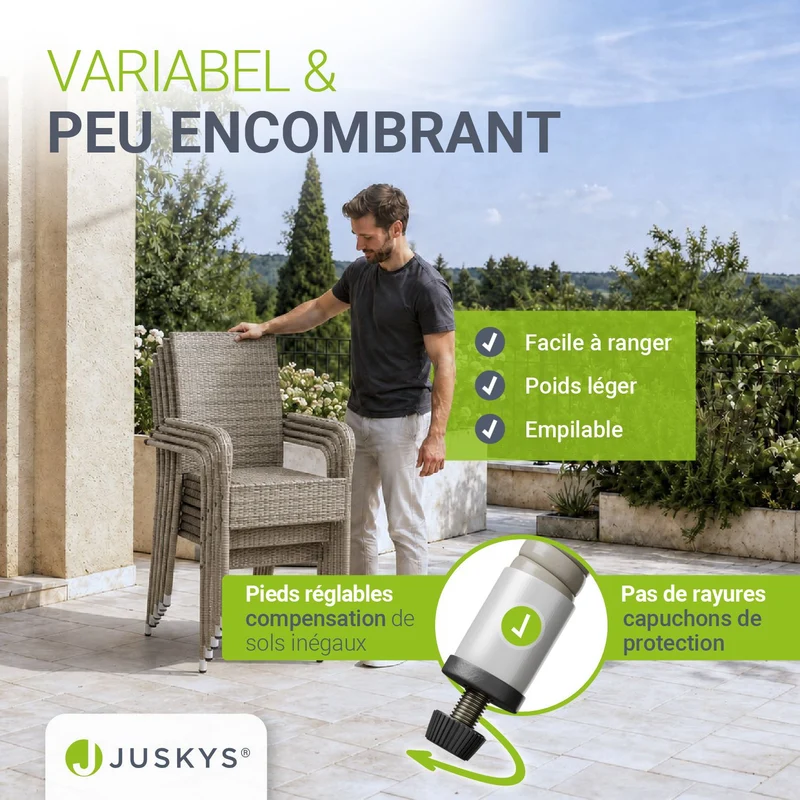 Chaises de jardin en polyrotin Yoro