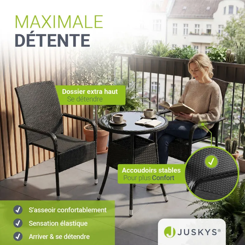 Chaises de jardin en polyrotin Yoro