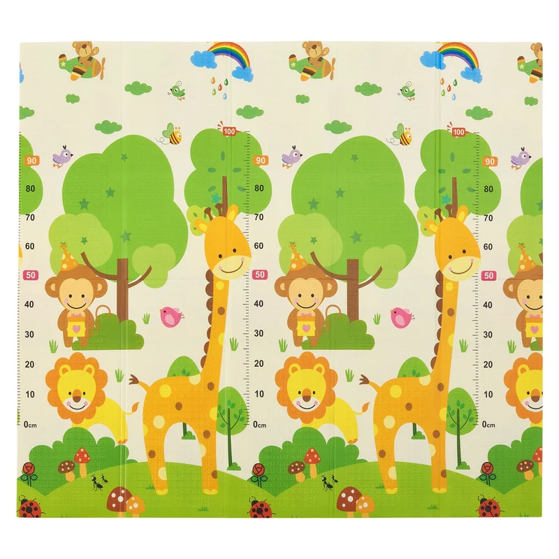 Tapis de jeu enfant 180 x 200 cm – réversible, motif animaux