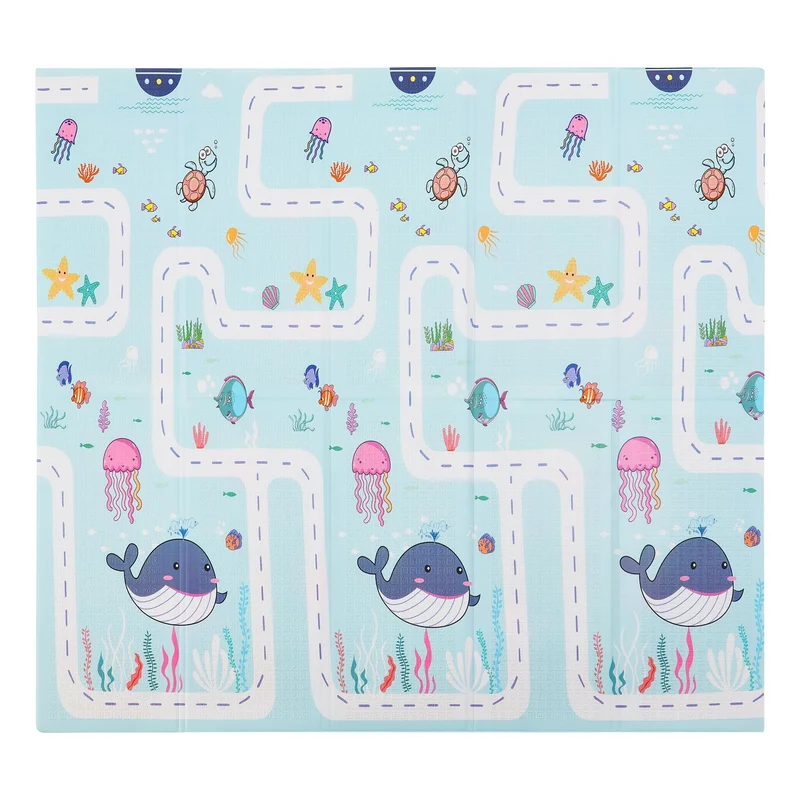 Tapis de jeu enfant 180 x 200 cm – réversible, motif animaux