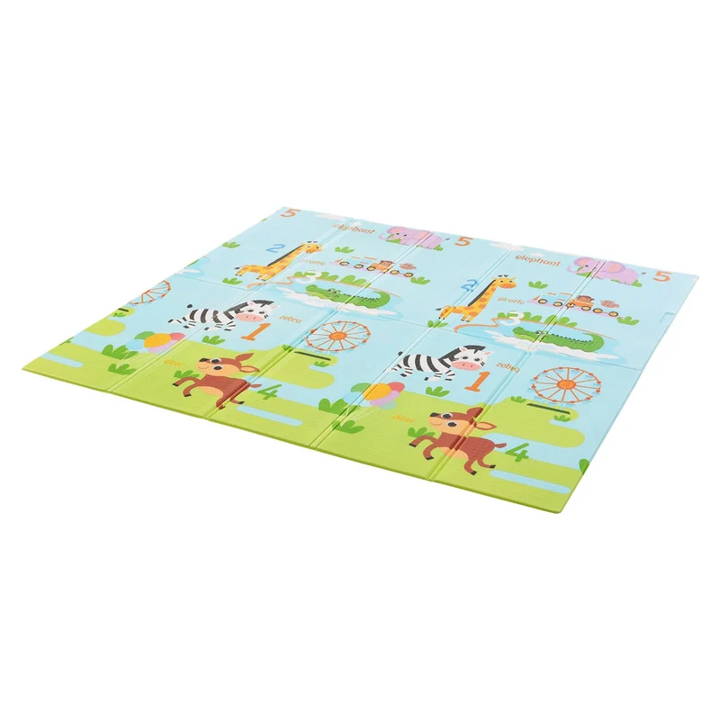 Tapis de jeu enfant 180 x 200 cm – réversible, motif animaux