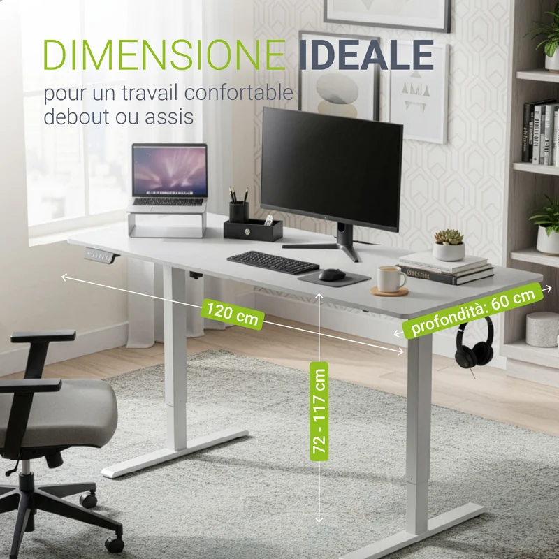 Bureau assis-debout électrique Office Stand – 2 coloris