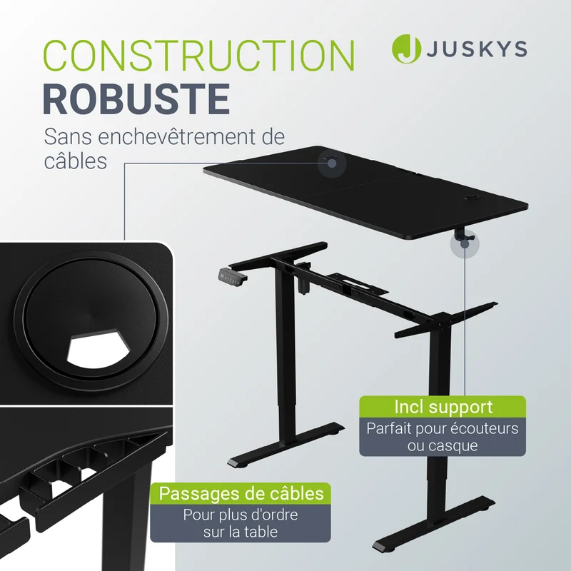 Bureau assis-debout électrique Office Stand – 2 coloris