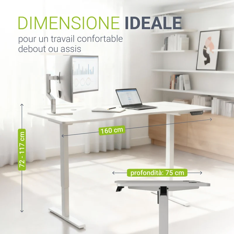 Bureau assis-debout électrique Office Stand – 2 coloris