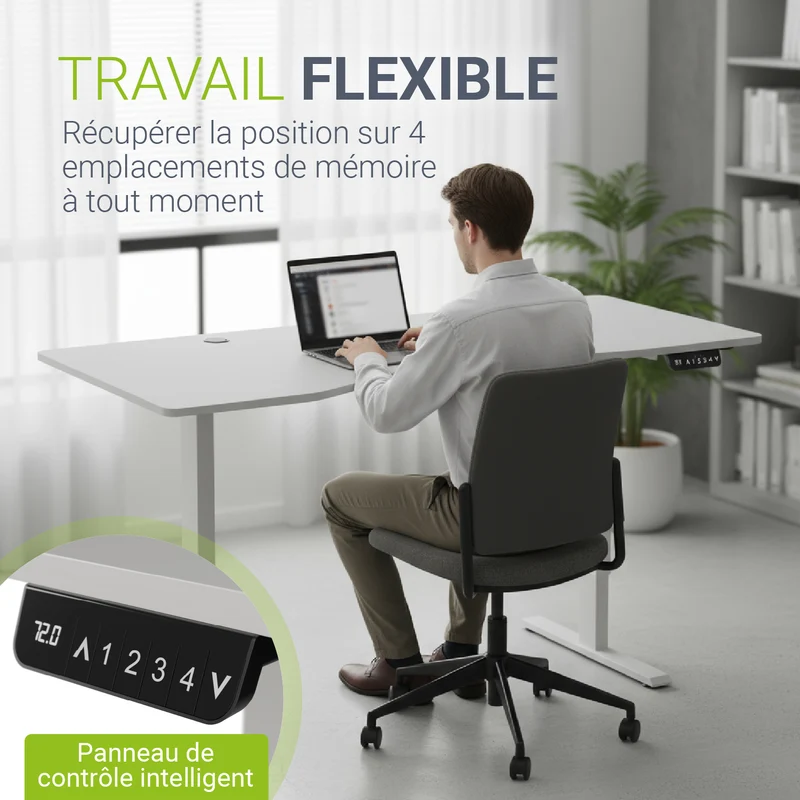 Bureau assis-debout électrique Office Stand – 2 coloris
