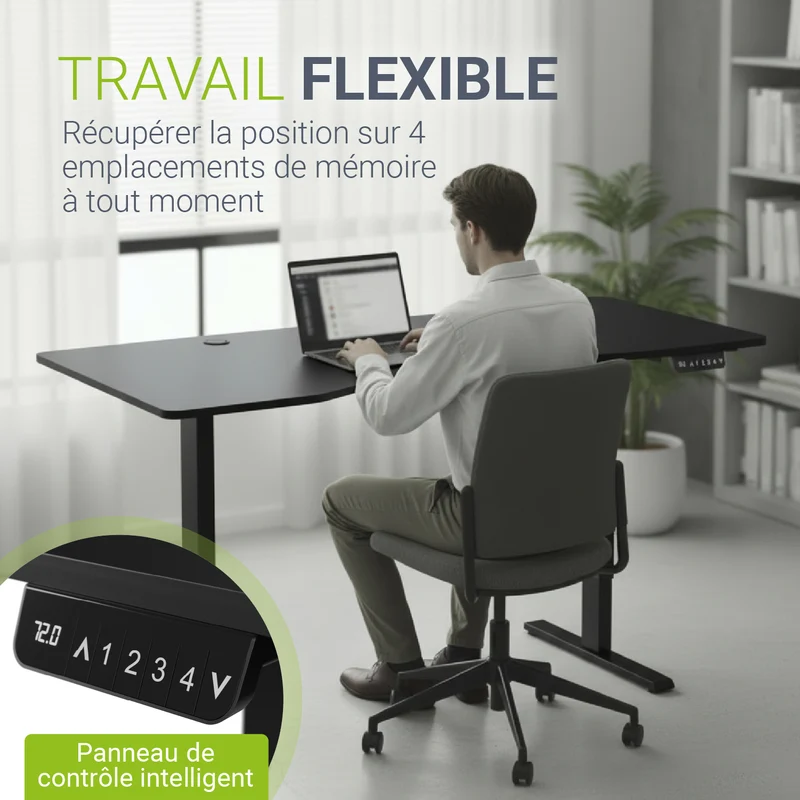 Bureau assis-debout électrique Office Stand – 2 coloris