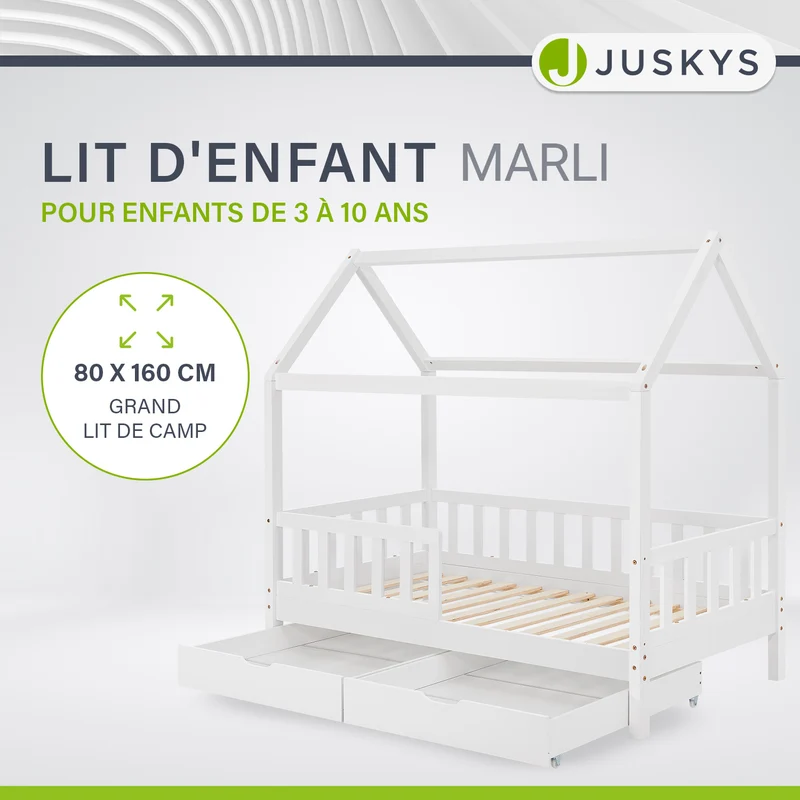 Lit enfant Marli 80 x 160 cm avec sommier