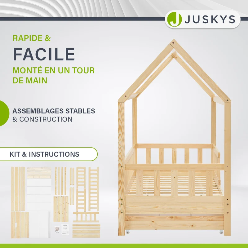 Lit enfant Marli 80 x 160 cm avec sommier