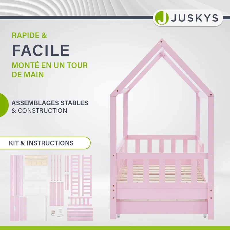Lit enfant Marli 80 x 160 cm avec sommier